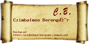 Czimbalmos Berengár névjegykártya